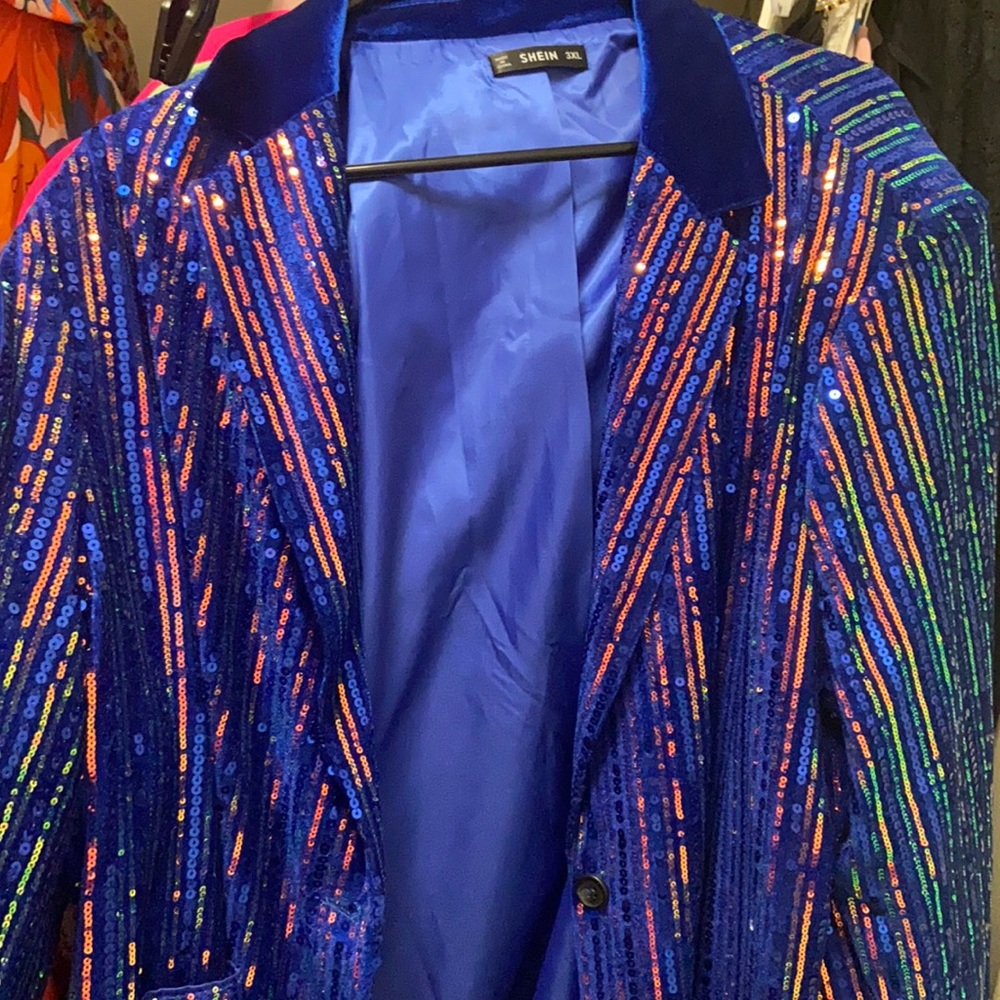 Blue Sequin Blazer